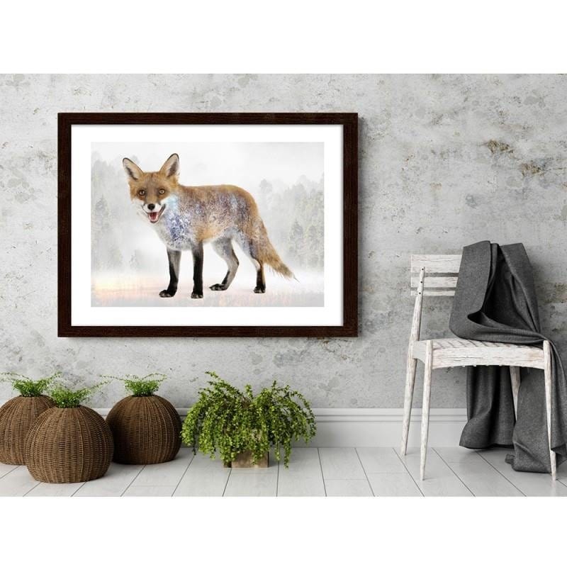 Glezna brūnā rāmī - Brown fox  Home Trends DECO