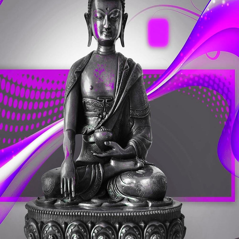 Glezna brūnā rāmī - Buddha Abstraction Purple  Home Trends DECO