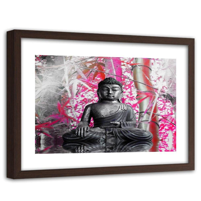 Glezna brūnā rāmī - Buddha And Bamboo  Home Trends DECO