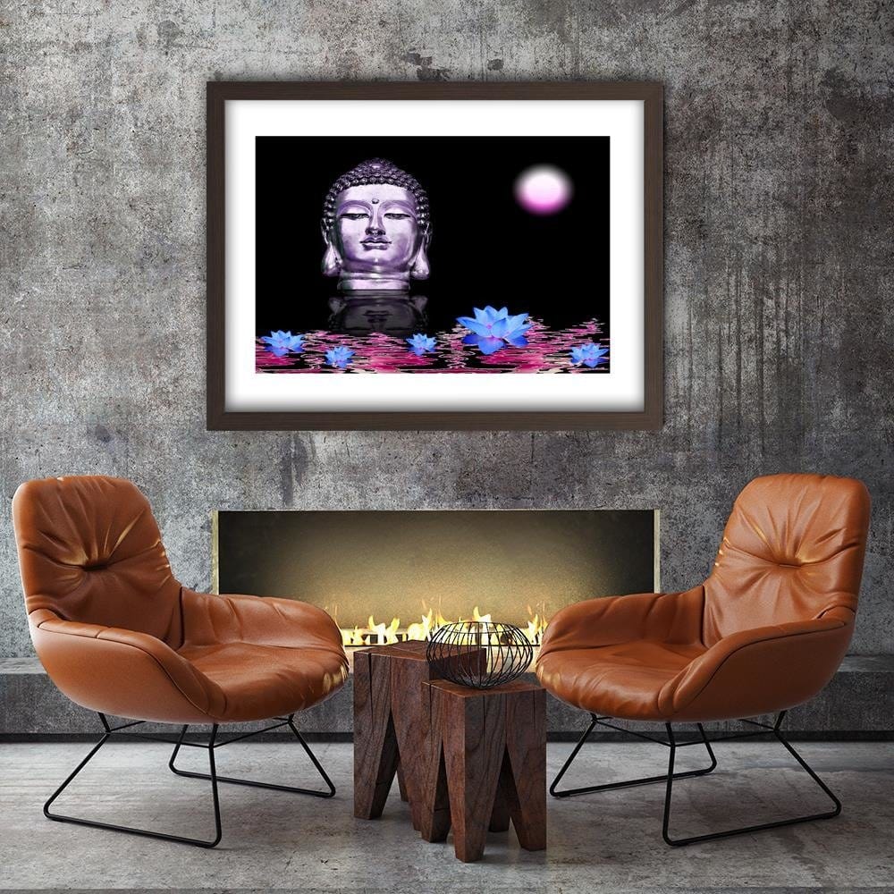 Glezna brūnā rāmī - Buddha At Sunset  Home Trends DECO
