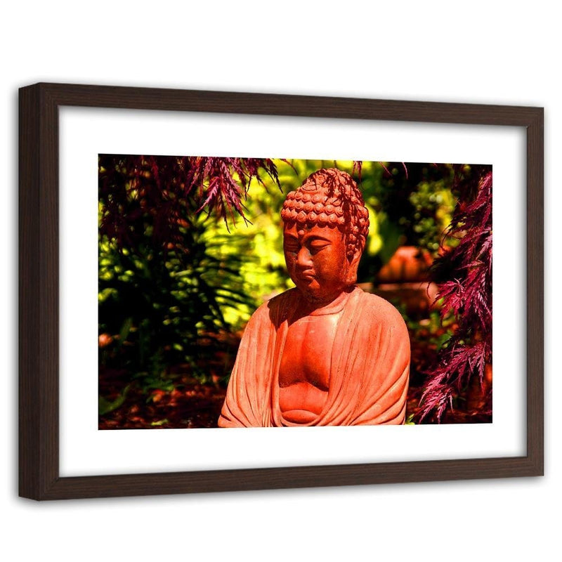Glezna brūnā rāmī - Buddha Between The Trees  Home Trends DECO