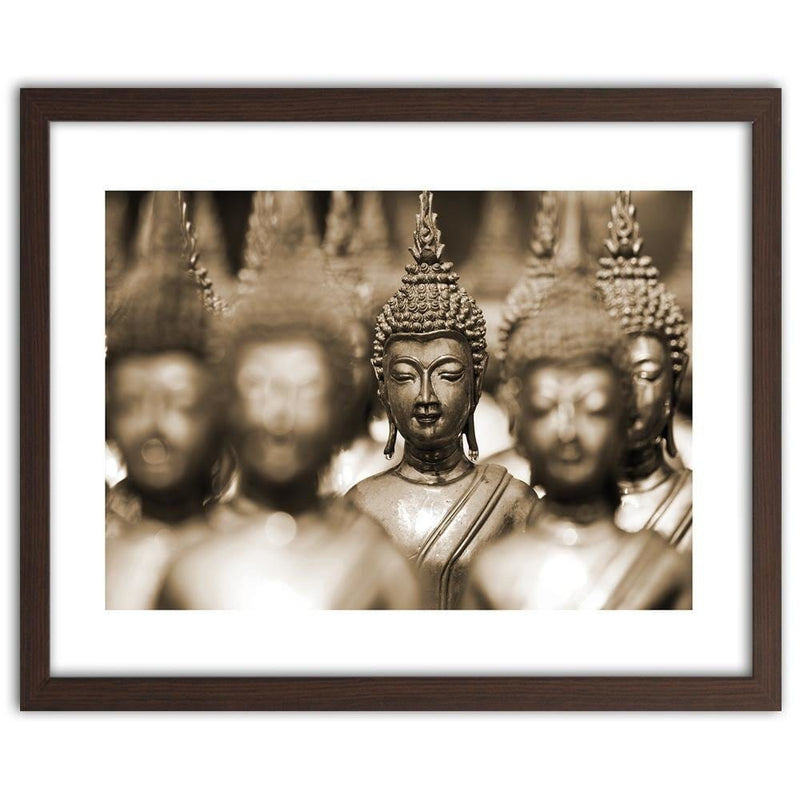 Glezna brūnā rāmī - Buddha In The Crowd  Home Trends DECO