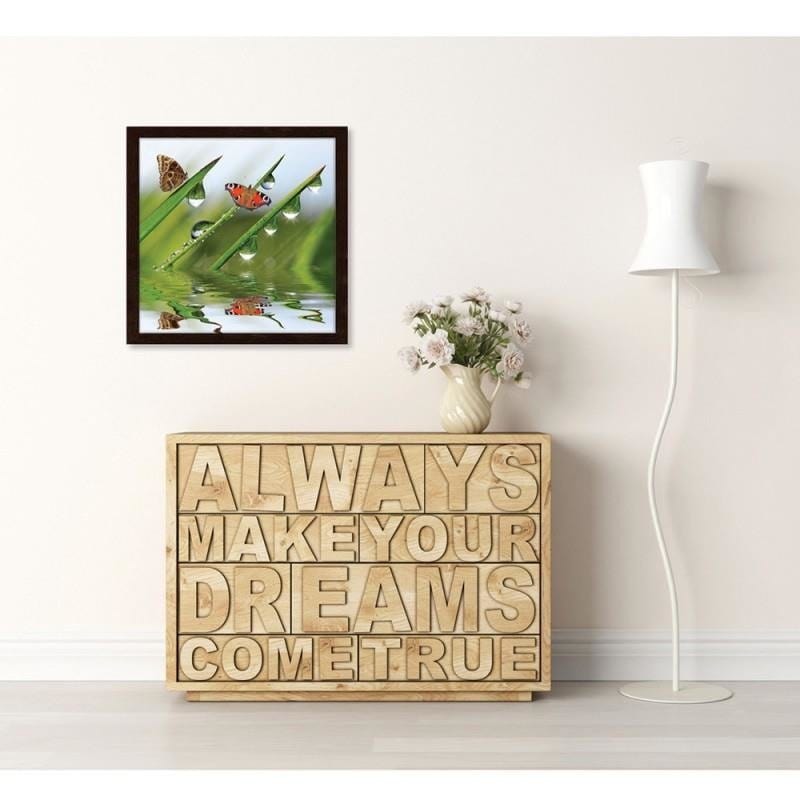 Glezna brūnā rāmī - Butterflies on the peeled grass  Home Trends DECO