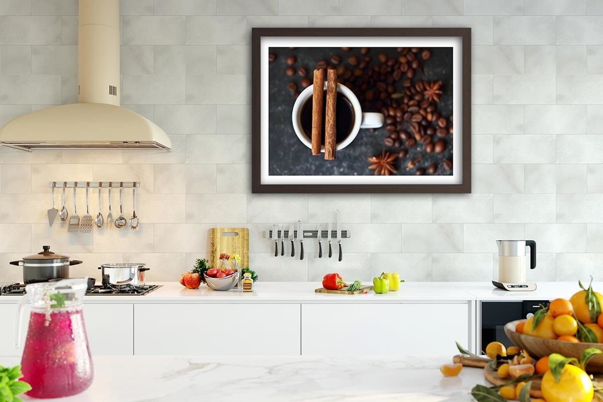 Glezna brūnā rāmī - Cinnamon Cup Of Coffee  Home Trends DECO