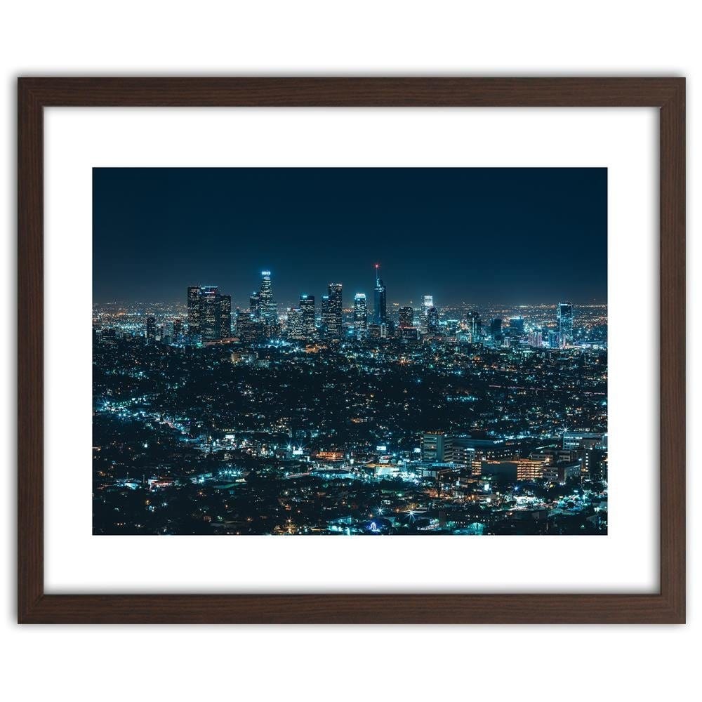 Glezna brūnā rāmī - City At Night  Home Trends DECO
