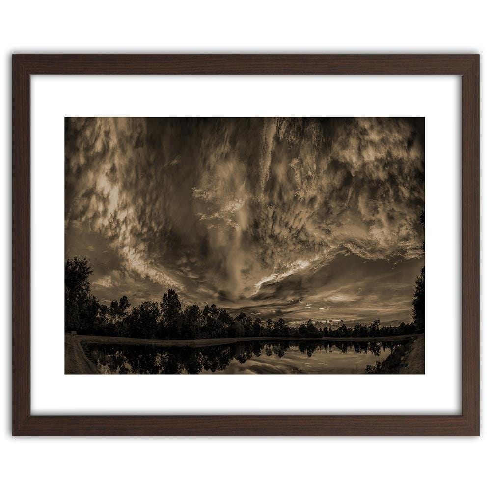 Glezna brūnā rāmī - Clouds In The Sky 1  Home Trends DECO