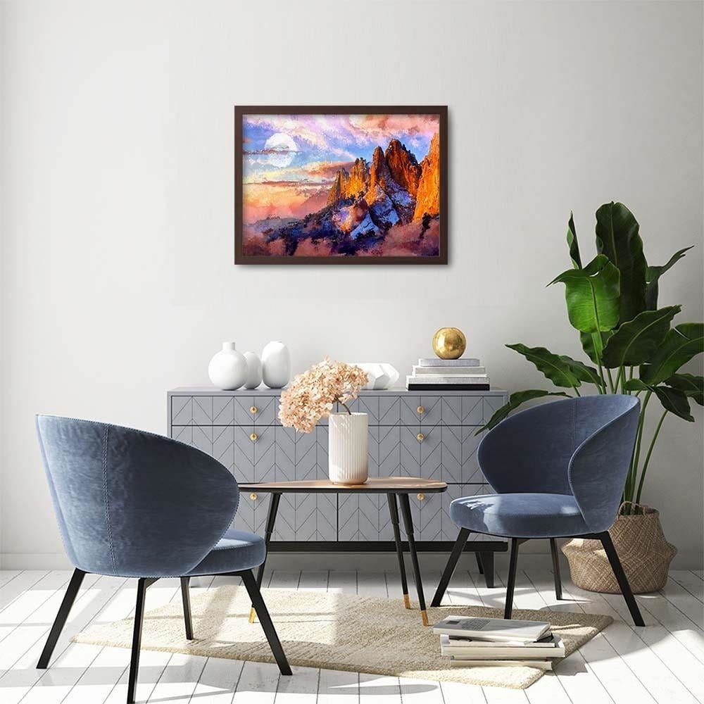 Glezna brūnā rāmī - Colorado Mountains  Home Trends DECO