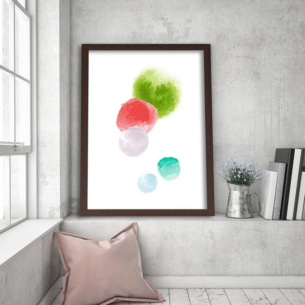 Glezna brūnā rāmī - Colored Dots  Home Trends DECO