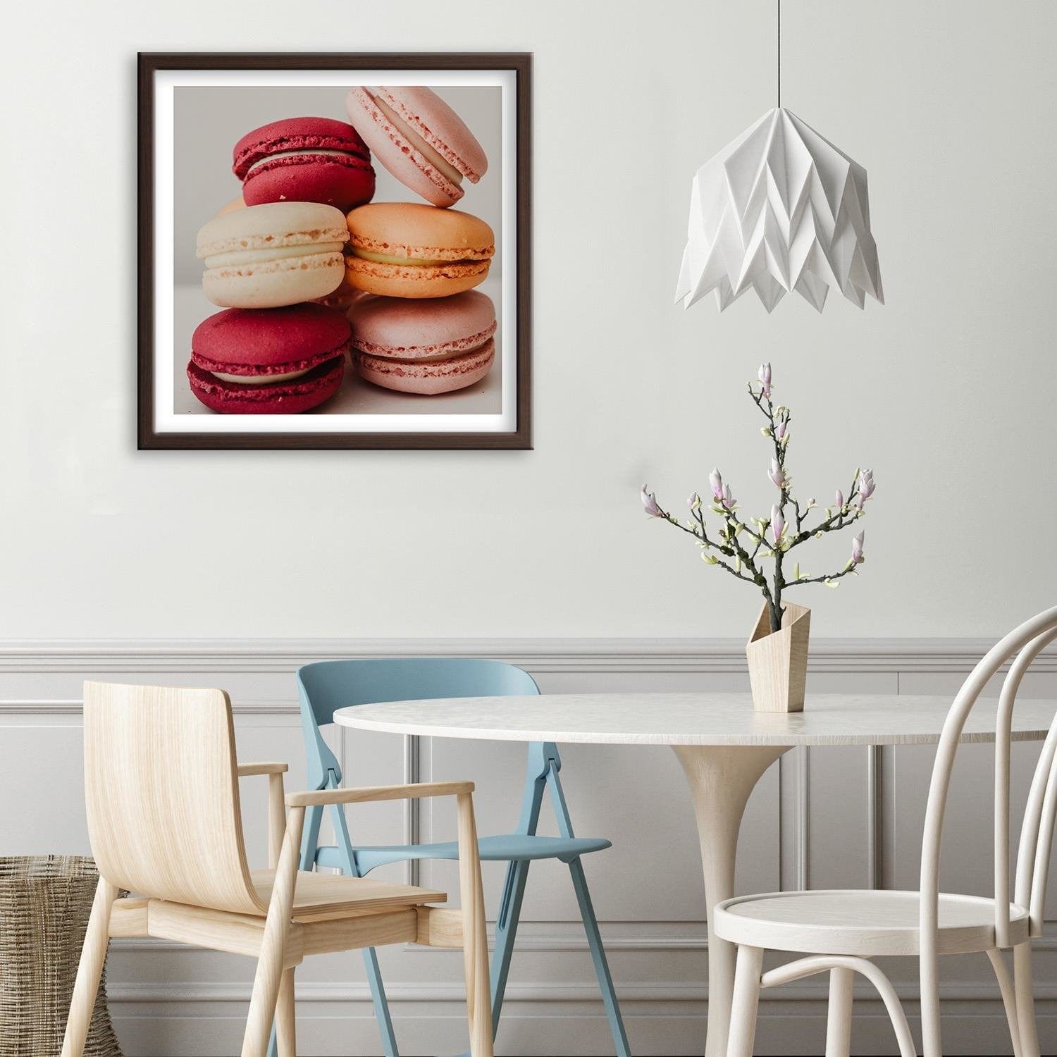 Glezna brūnā rāmī - Colored Macaroons  Home Trends DECO