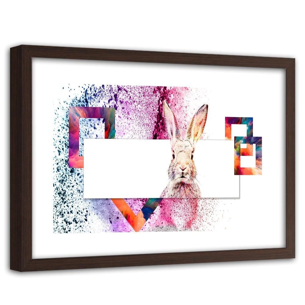 Glezna brūnā rāmī - Colored Rabbit  Home Trends DECO