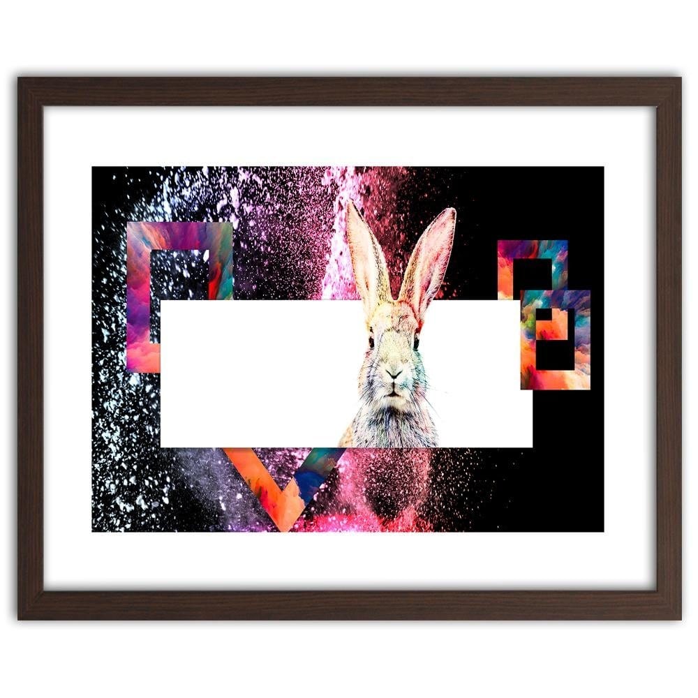 Glezna brūnā rāmī - Colored Rabbit  Home Trends DECO