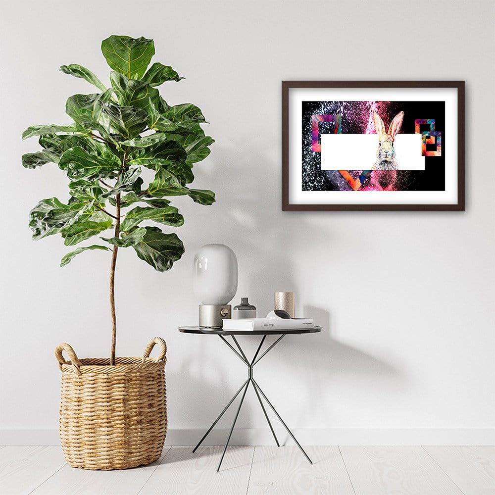 Glezna brūnā rāmī - Colored Rabbit  Home Trends DECO