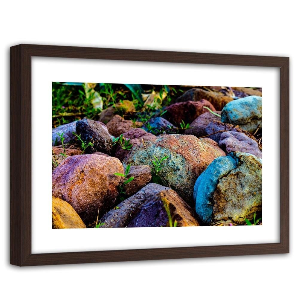 Glezna brūnā rāmī - Colored Stones  Home Trends DECO