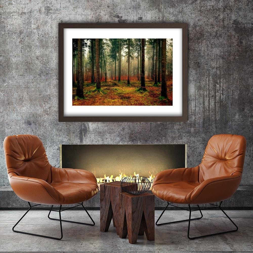 Glezna brūnā rāmī - Colorful Forest  Home Trends DECO