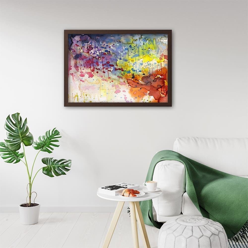 Glezna brūnā rāmī - Colourful Abstraction  Home Trends DECO