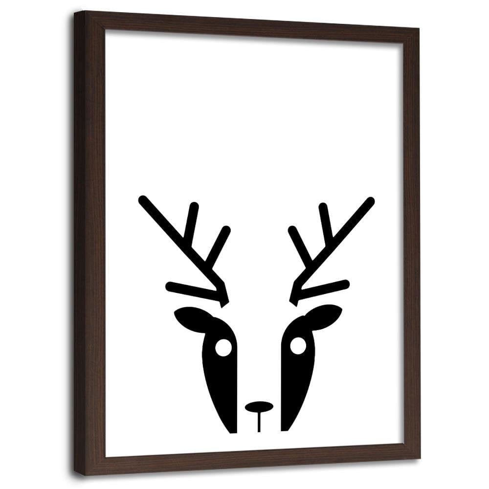 Glezna brūnā rāmī - Contrast Deer  Home Trends DECO