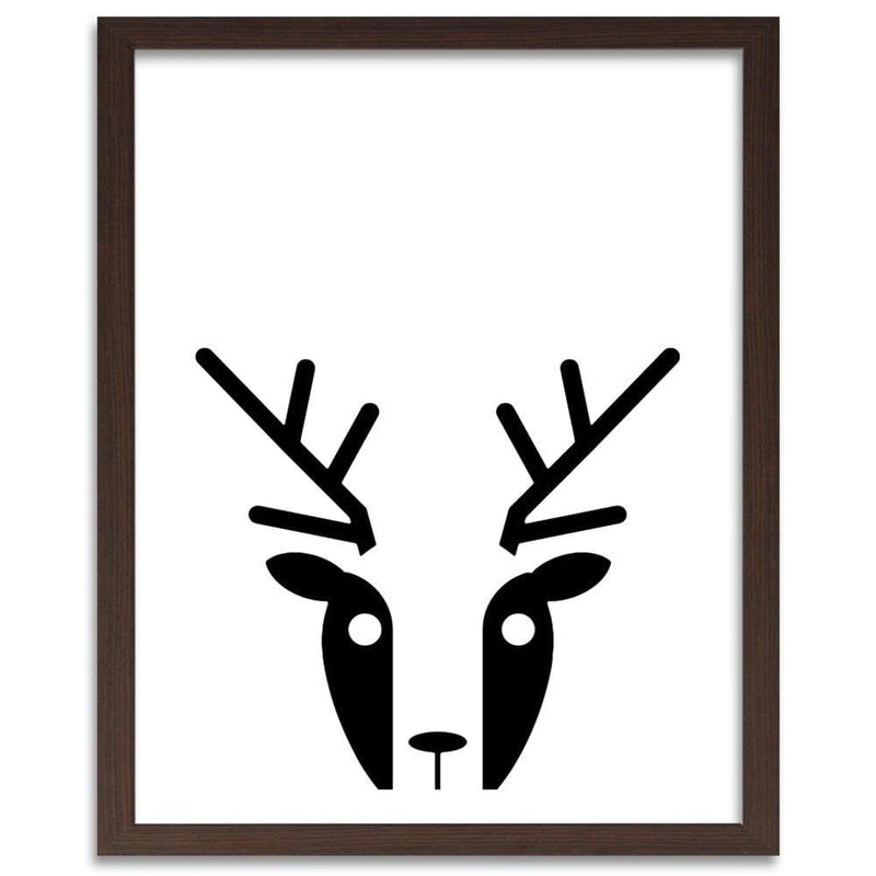 Glezna brūnā rāmī - Contrast Deer  Home Trends DECO