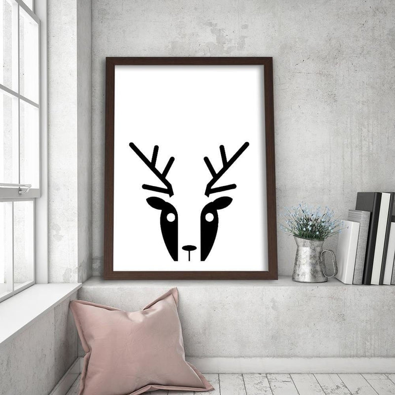 Glezna brūnā rāmī - Contrast Deer  Home Trends DECO