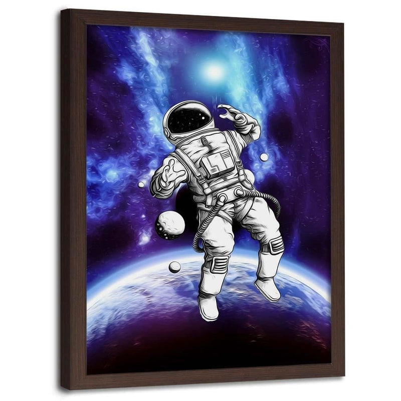 Glezna brūnā rāmī - Cosmonaut In The Space  Home Trends DECO