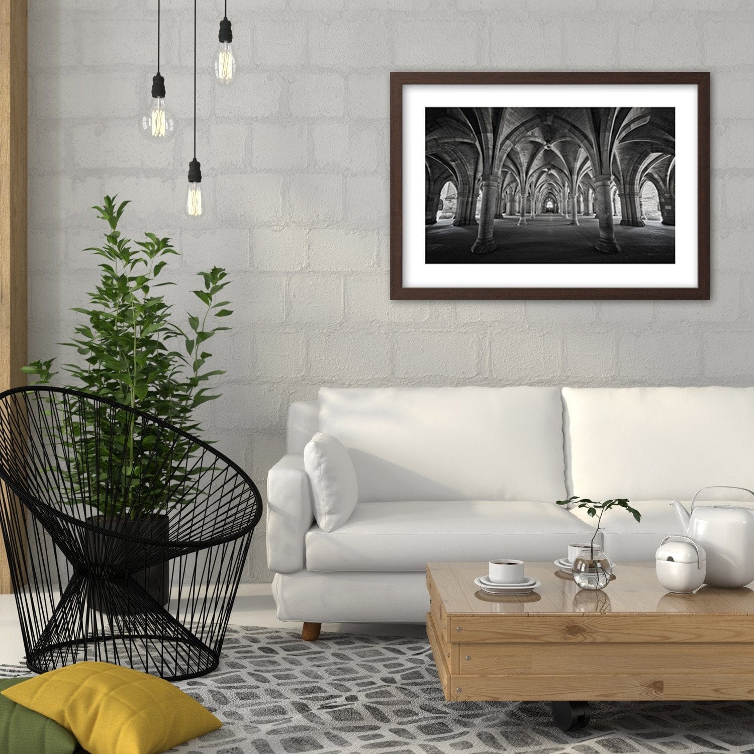 Glezna brūnā rāmī - Cross Vault  Home Trends DECO