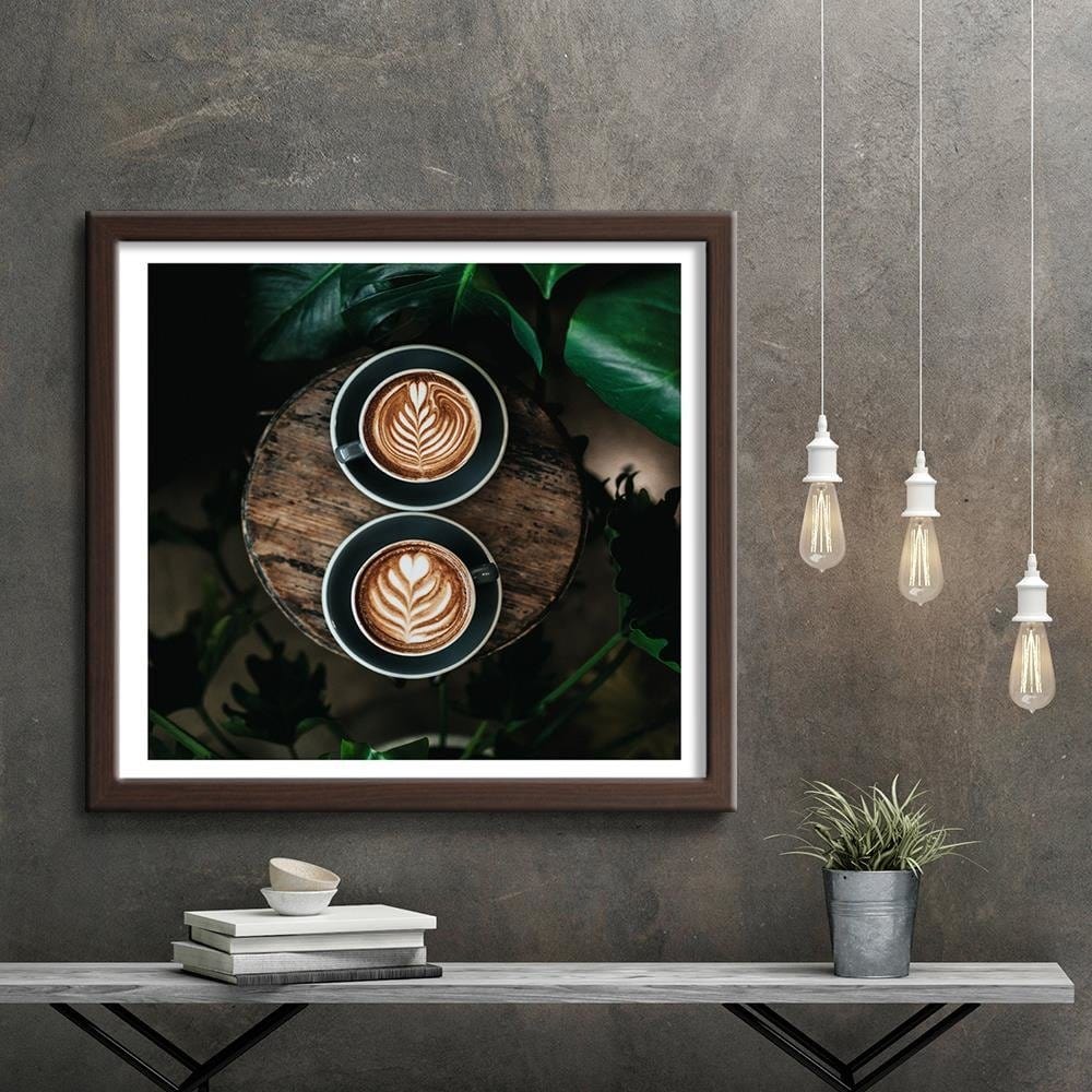 Glezna brūnā rāmī - Cup Of Coffee With Decoration  Home Trends DECO