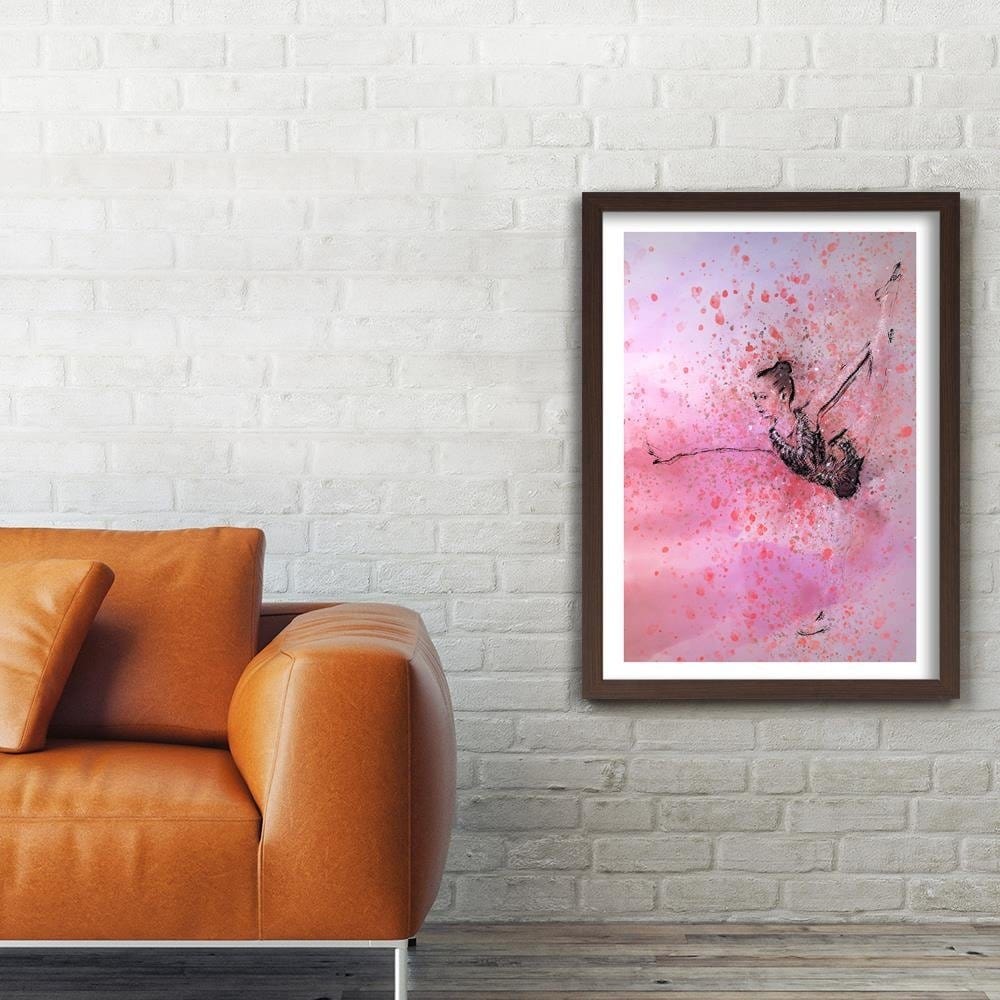 Glezna brūnā rāmī - Dancing Ballerina Abstraction  Home Trends DECO