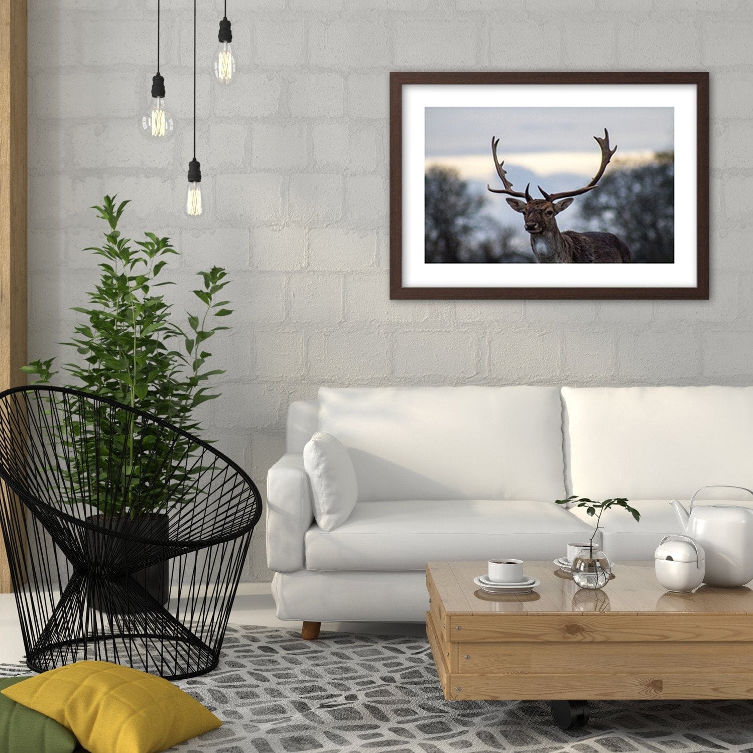 Glezna brūnā rāmī - Deer  Home Trends DECO