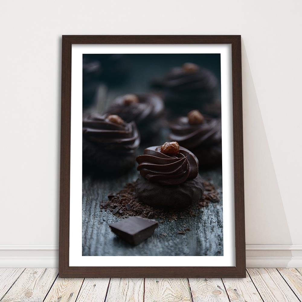 Glezna brūnā rāmī - Dessert With Dark Chocolate  Home Trends DECO