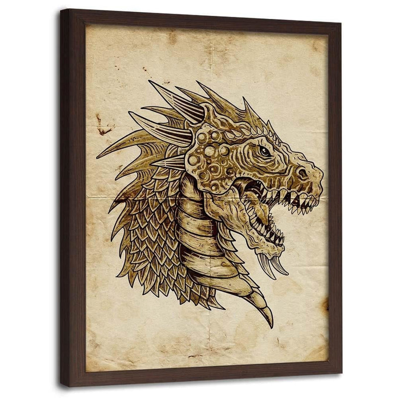 Glezna brūnā rāmī - Dragons Head  Home Trends DECO