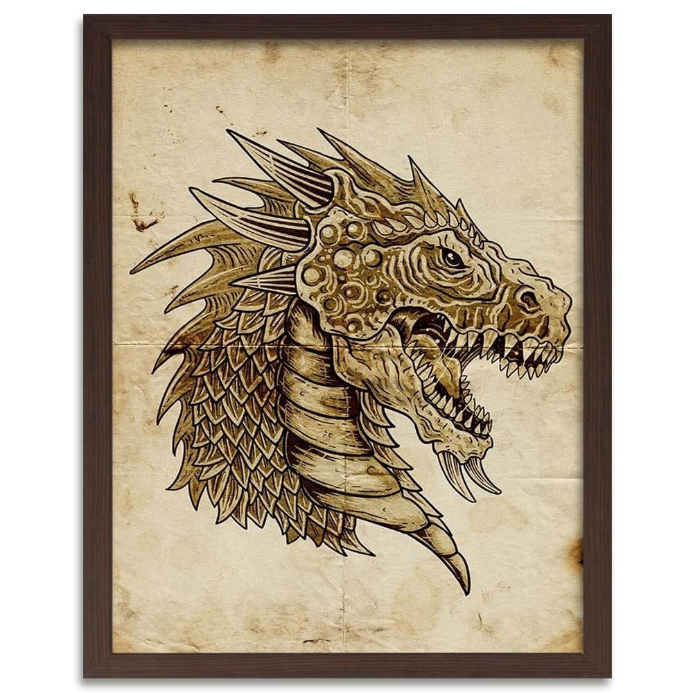 Glezna brūnā rāmī - Dragons Head  Home Trends DECO