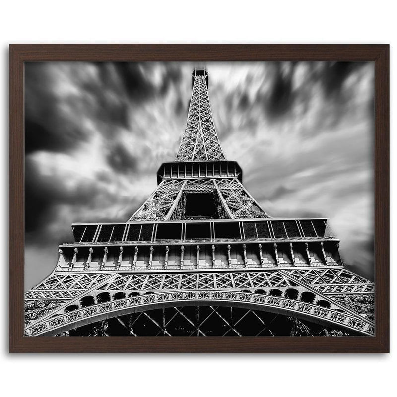 Glezna brūnā rāmī - Eiffel Tower Black And White  Home Trends DECO