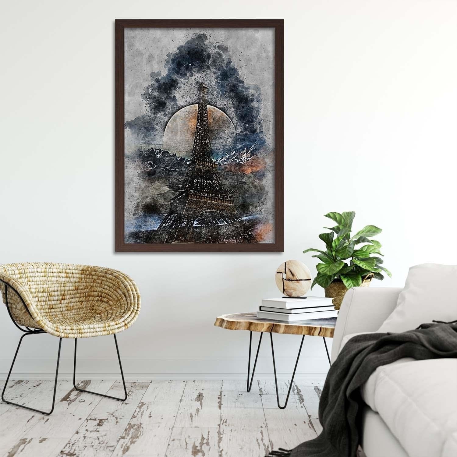 Glezna brūnā rāmī - Eiffel Tower  Home Trends DECO