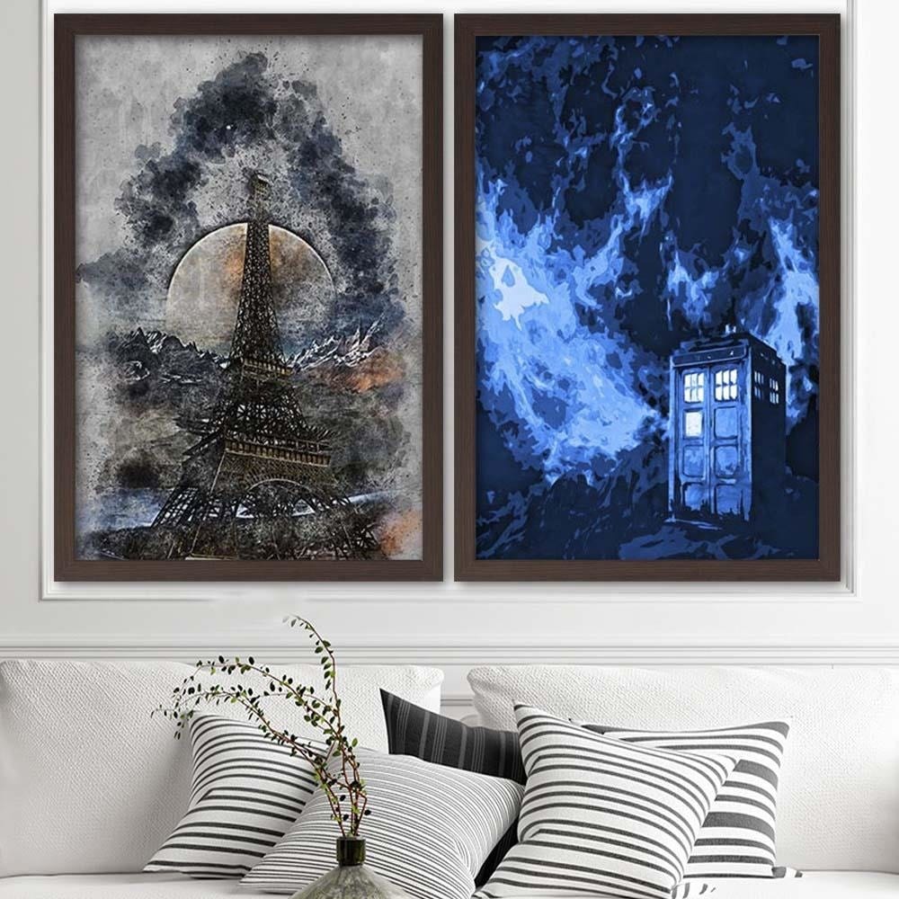 Glezna brūnā rāmī - Eiffel Tower  Home Trends DECO