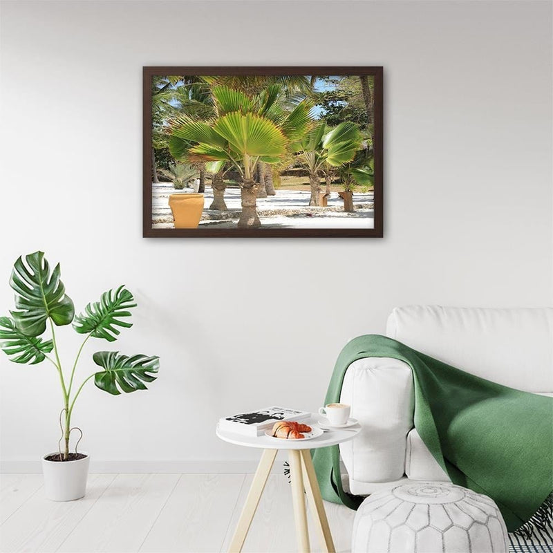Glezna brūnā rāmī - Exotic Beach  Home Trends DECO