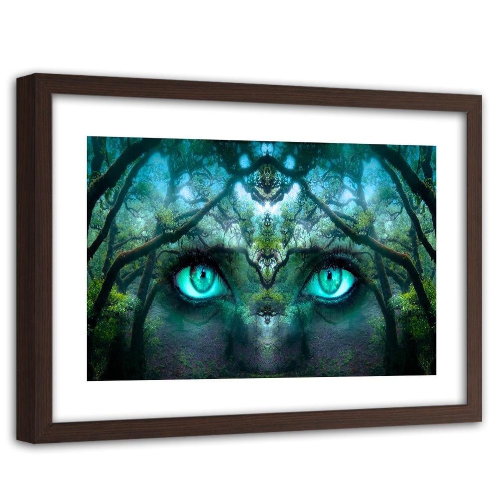 Glezna brūnā rāmī - Eyes Among The Branches Of Fantasy  Home Trends DECO