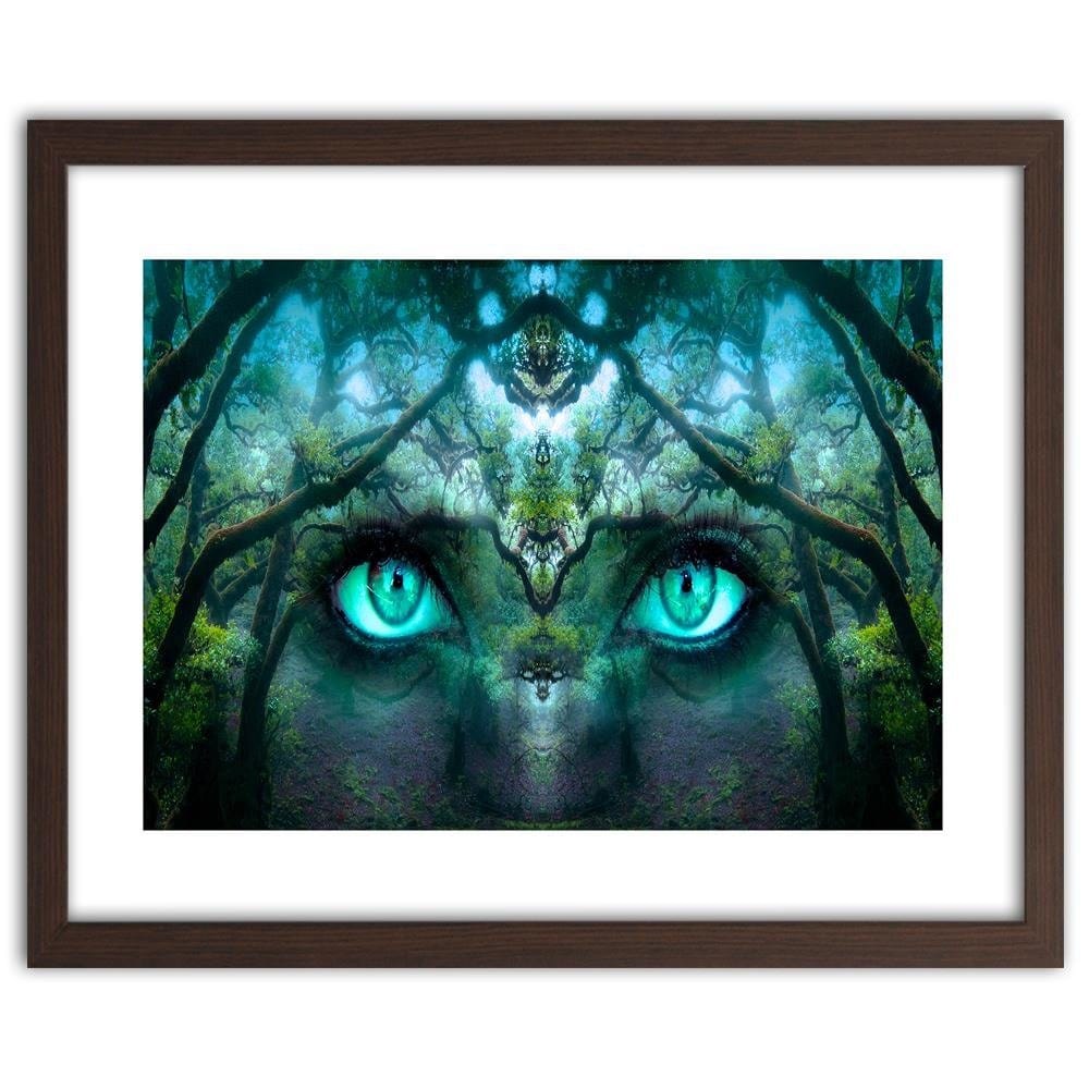 Glezna brūnā rāmī - Eyes Among The Branches Of Fantasy  Home Trends DECO