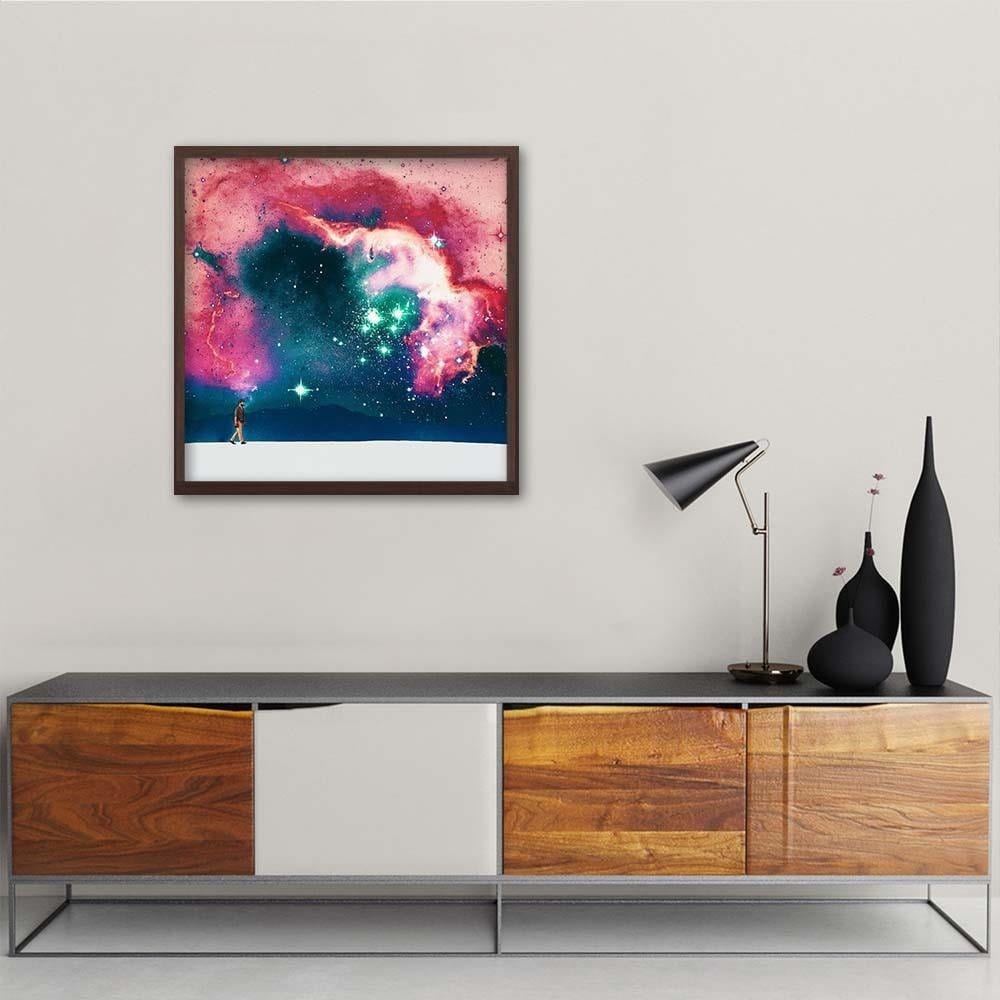 Glezna brūnā rāmī - Galactic Walk  Home Trends DECO