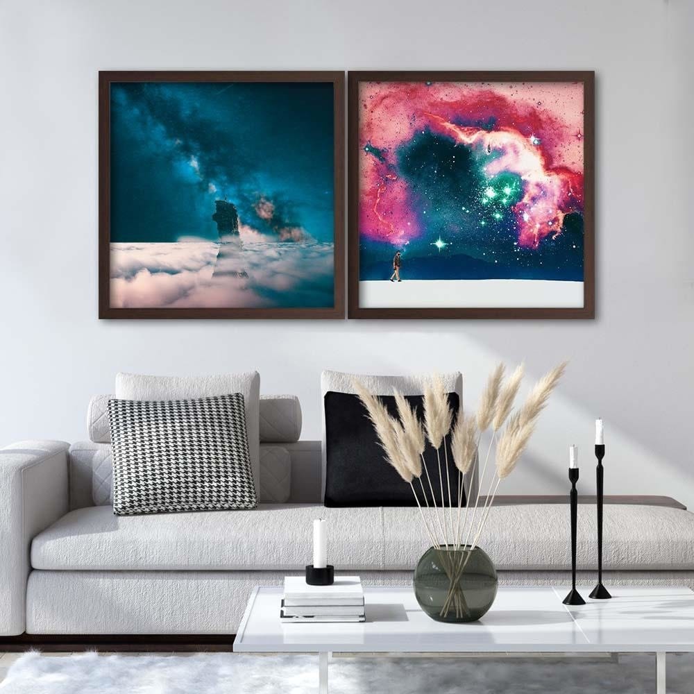 Glezna brūnā rāmī - Galactic Walk  Home Trends DECO
