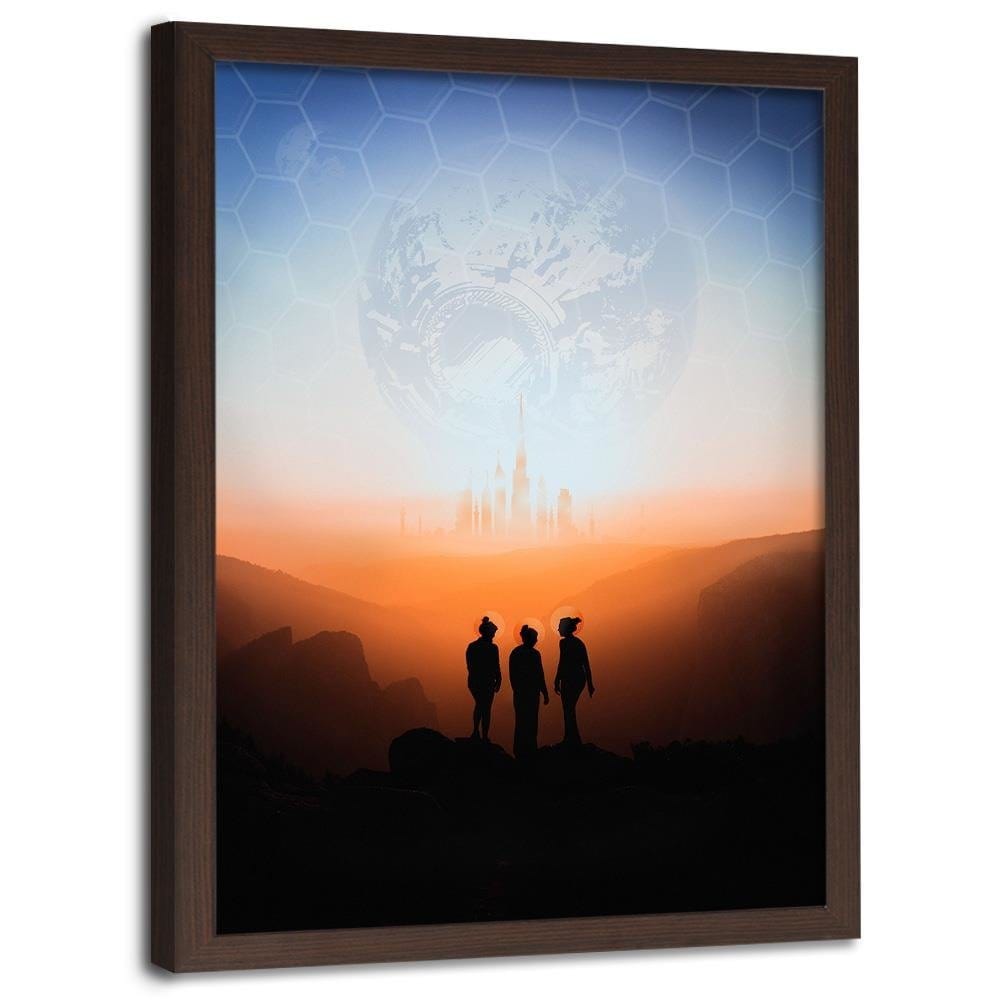 Glezna brūnā rāmī - Galaxy Painting Orange  Home Trends DECO