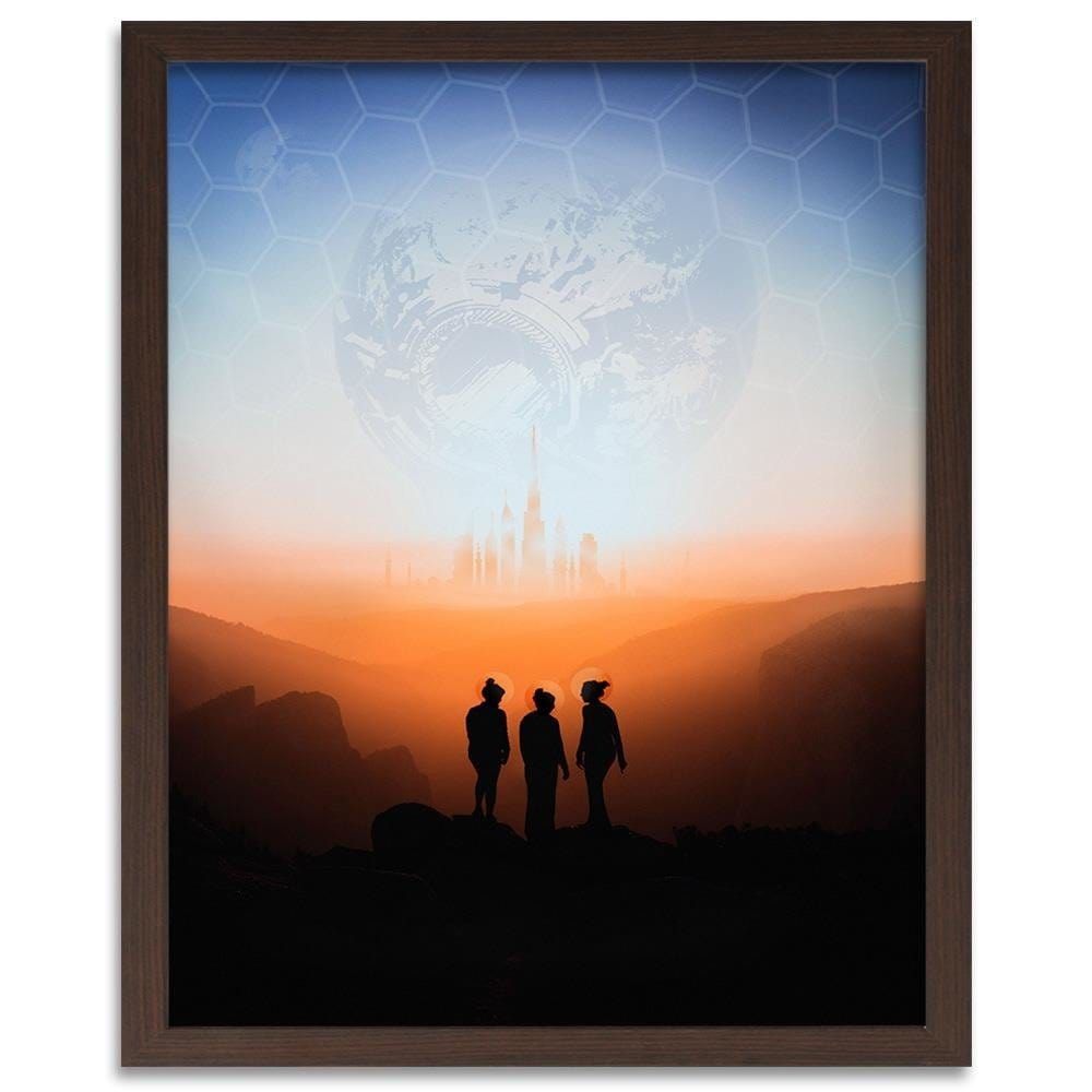 Glezna brūnā rāmī - Galaxy Painting Orange  Home Trends DECO