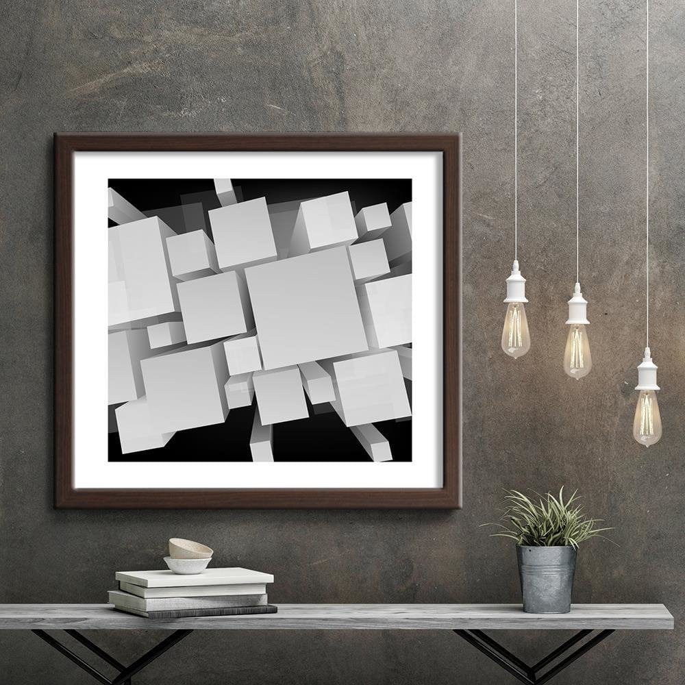 Glezna brūnā rāmī - Geometric Figures 1  Home Trends DECO