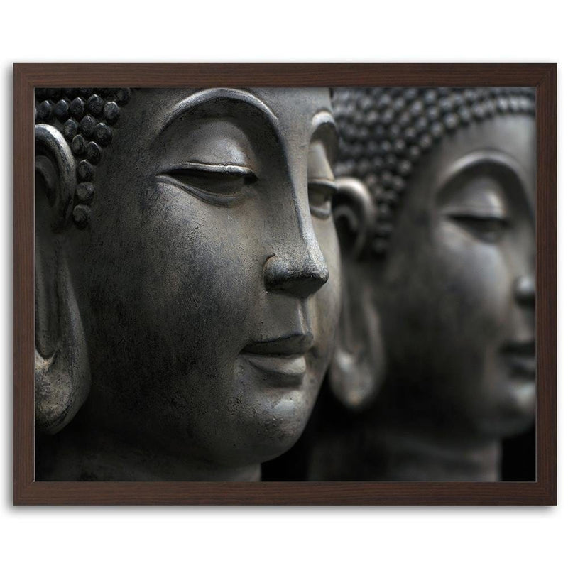 Glezna brūnā rāmī - Gray Buddha Statue  Home Trends DECO