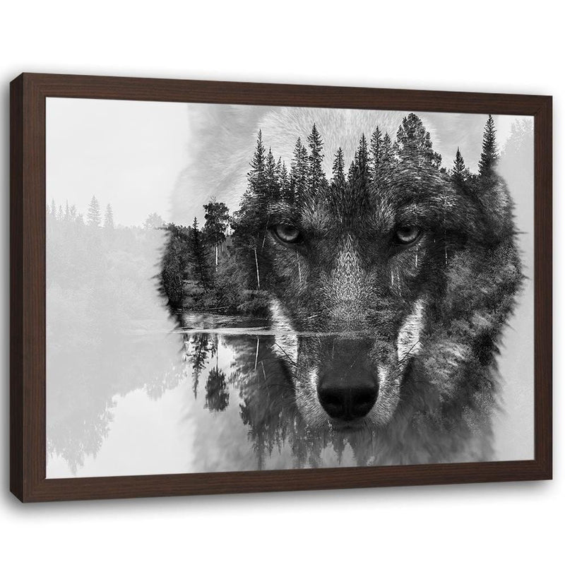 Glezna brūnā rāmī - Gray Wolf  Home Trends DECO