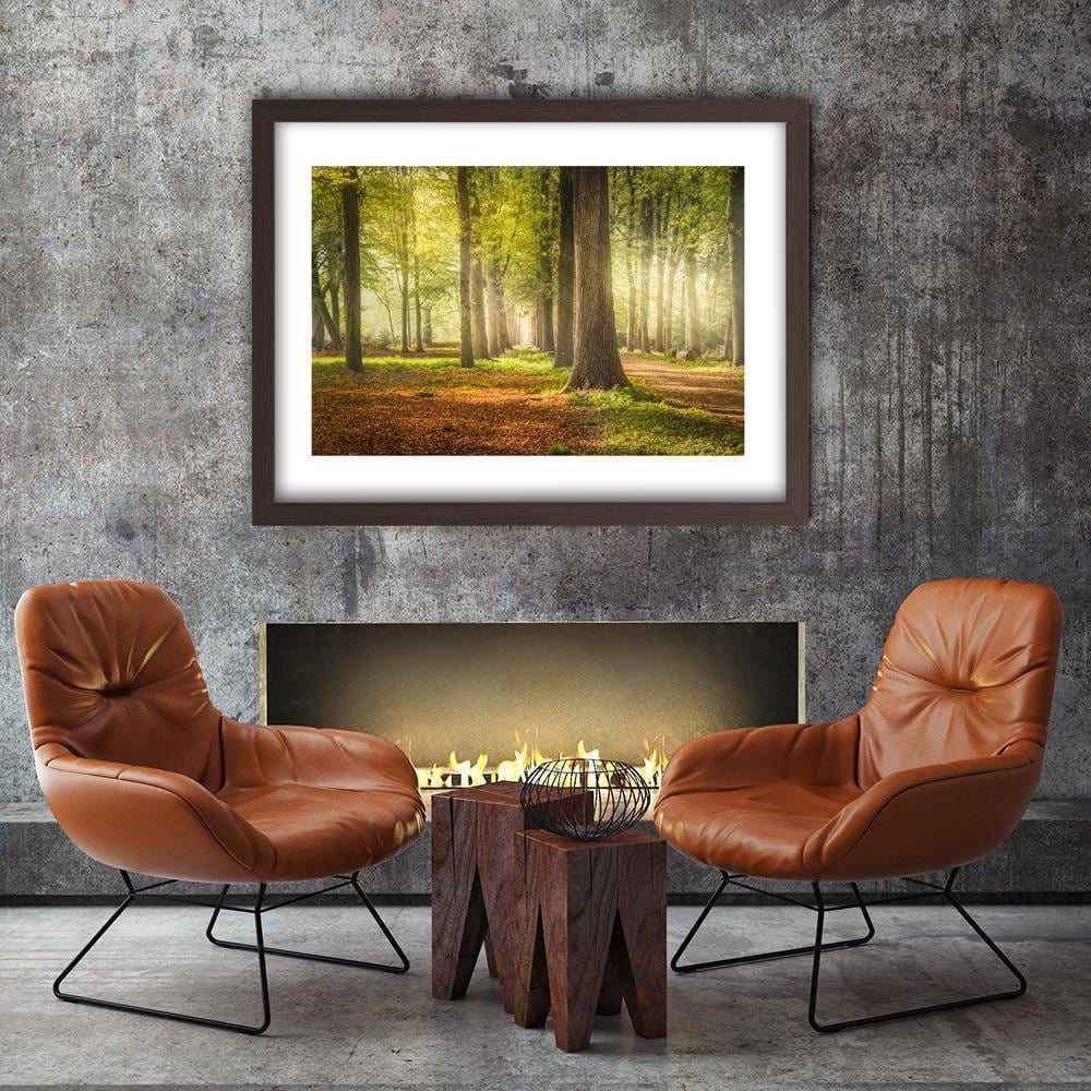 Glezna brūnā rāmī - Green Forest  Home Trends DECO