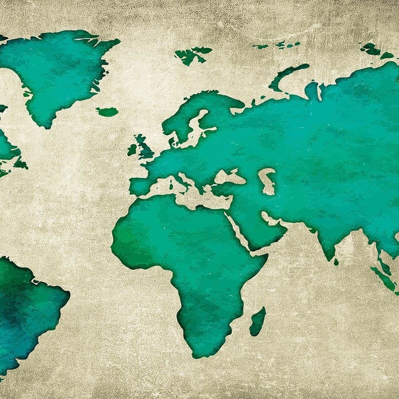 Glezna brūnā rāmī - Green Map Of The World  Home Trends DECO
