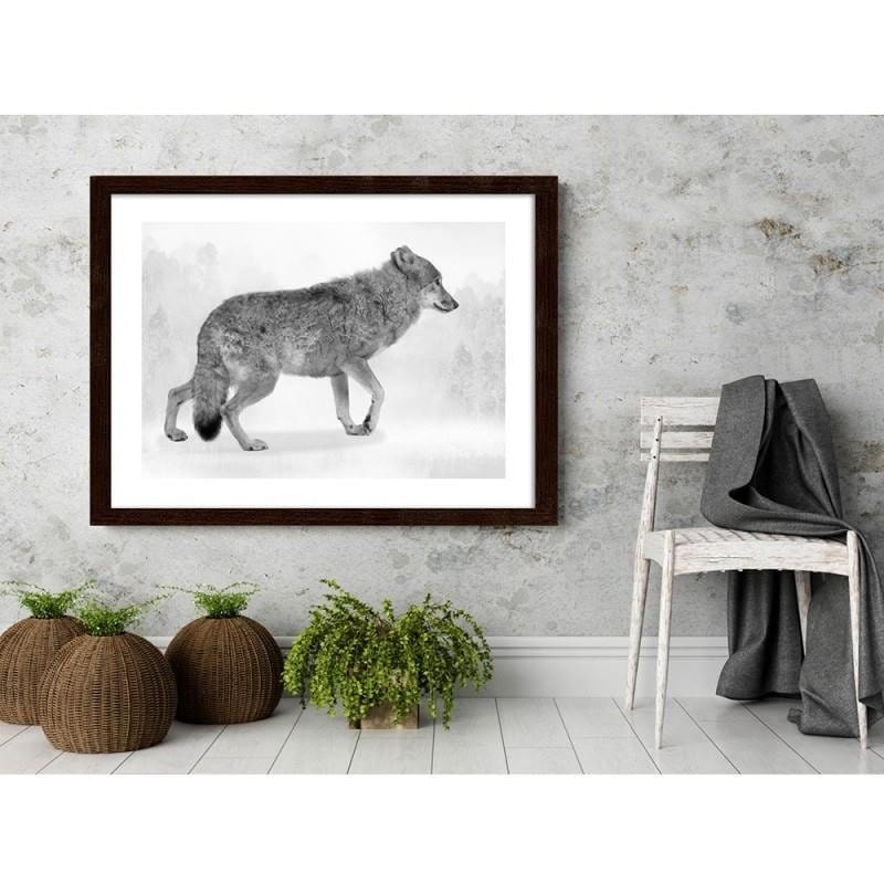 Glezna brūnā rāmī - Grey wolf 2  Home Trends DECO