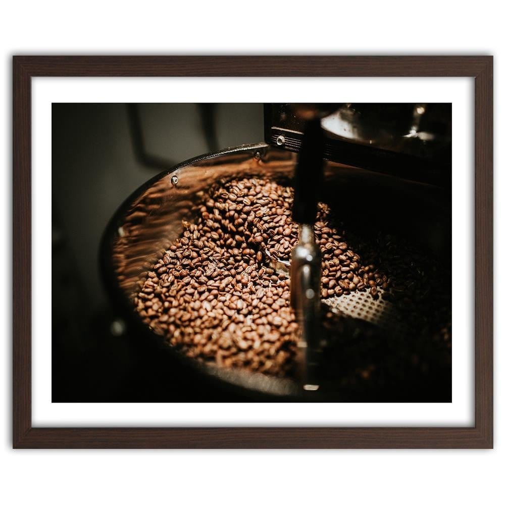 Glezna brūnā rāmī - Grinding Coffee Beans  Home Trends DECO
