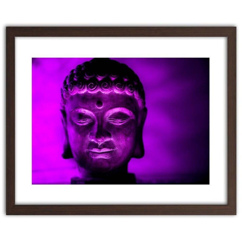 Glezna brūnā rāmī - Illuminated Buddha Head  Home Trends DECO