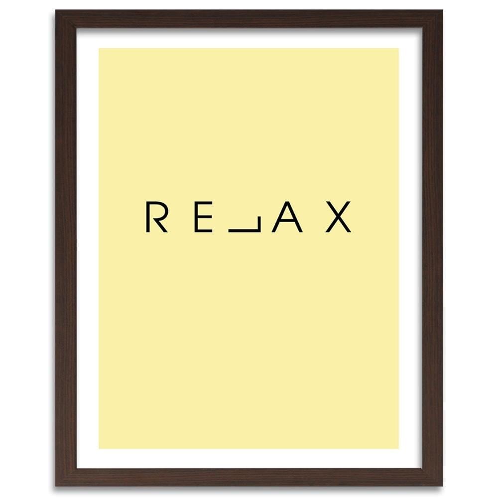 Glezna brūnā rāmī - Inscription Relax  Home Trends DECO