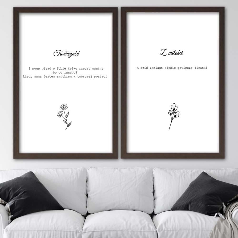 Glezna brūnā rāmī - Inscriptions 7  Home Trends DECO